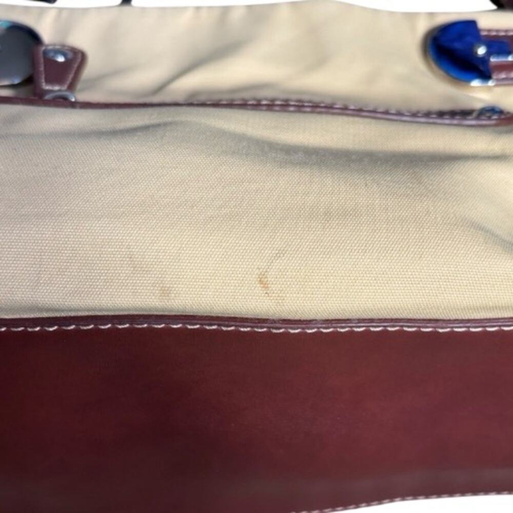 Vintage Etienne Aigner Beige Canvas Leather Shoulder Bag Classic Neutral Purse - Picture 3 of 13